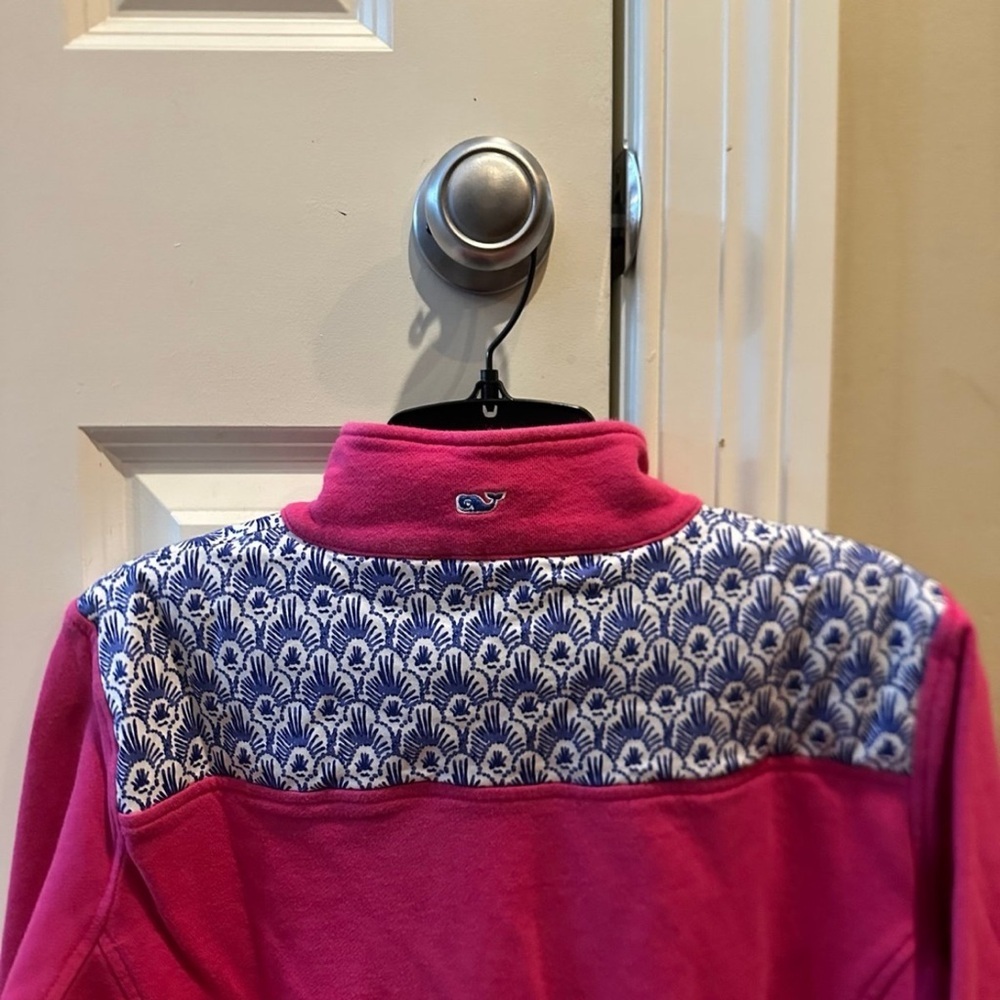 Vineyard Vines Pink Quarter-Zip Top size large - Picture 5 of 9